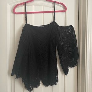 Tart cold shoulder lace blouse
